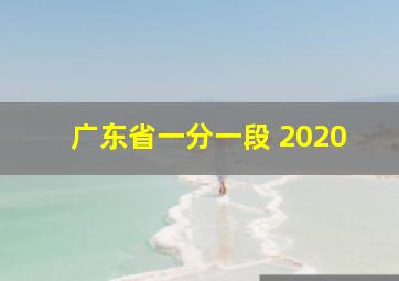 广东省一分一段 2020